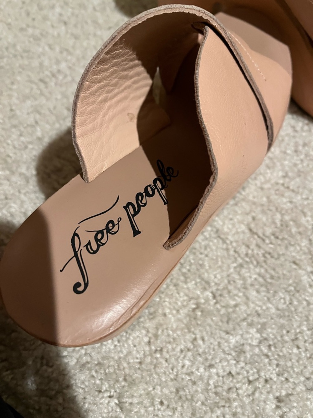 Free People  Leather Cross-Band Slide Clogs - Picture 4 of 7